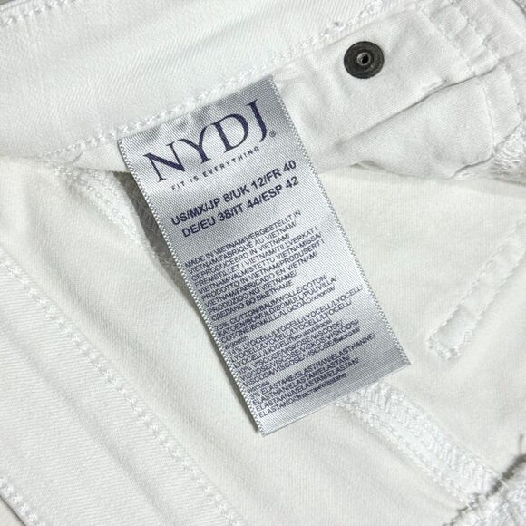 NYDJ White Capri Jeans Rolled Straight Leg Lift Tuck Stretch Women's Size 8 (J4) - Picture 7 of 11